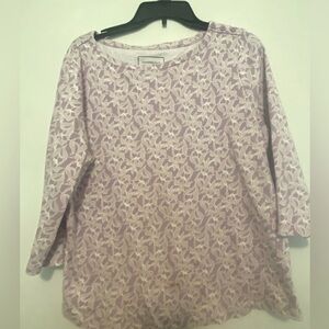 Charter Club Women’s Lilac Floral Iris Blouse XL